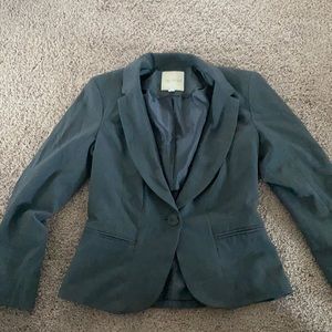 Grey blazer with shoulder pads